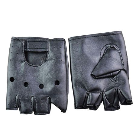 Motorcycle Accessories Motor Ride Fingerless Gloves Leather Mittens Punk Glove