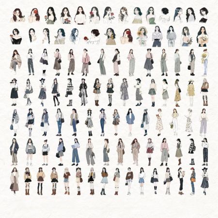 100 pcs Retro Hand Account DIY Scrapbook 2025 Material Stickers 1