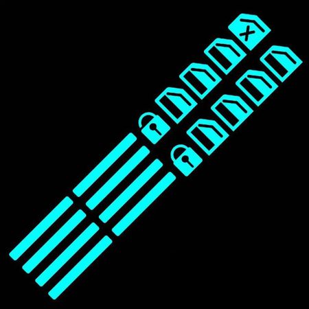 Ночные флуоресцентные наклейки для салона автомобиля, переключатель цепи подъемника, наклейки на панель синий