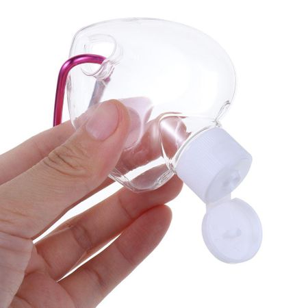 Travel Alcohol With Metal Hook Leaf Heart Spray Bottle Lotion Jar Empty Container Bottle Heart Flip Cap Bottle