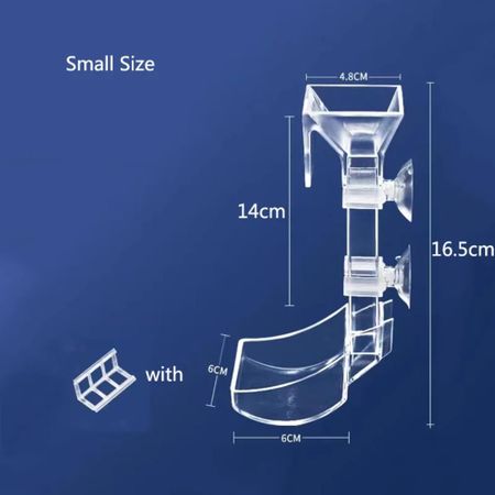 with Suction Cup Aquarium Fish Tank Feeder Tube Acrylic Shrimp Feeding Dish S-16.5CM