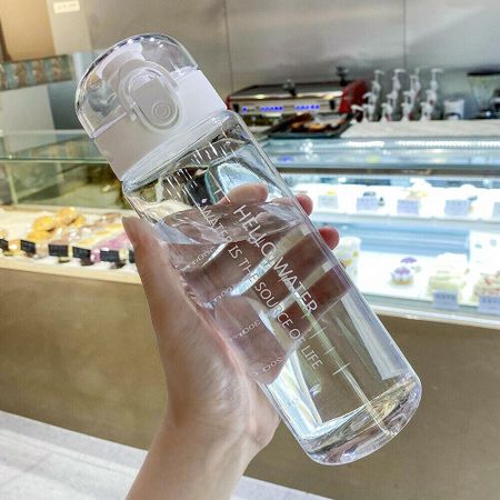780ml Girl Boy Clear Plastic Drinking Bottle Drinking Cup Leakproof Sports Water Bottle белый