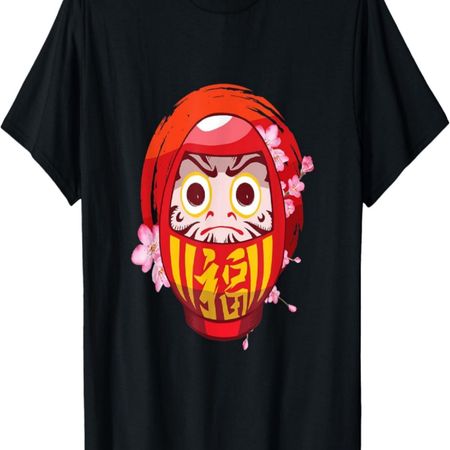 Japan Zen Circle Cherry Blossom Daruma T-Shirt S чёрный