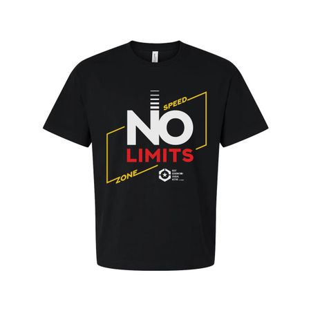 No Limits Graphic Tee For Unisex White Short Sleeve With Speed Zone Design Colle 4XL