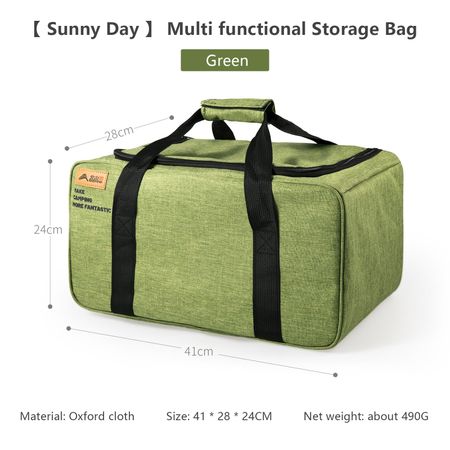 BISINNA Outdoor Camping Bag 26L Folding Gas Tank Storage Bag Picnic Cookwre Container Camp Supplies Adjustable Partition зелёный