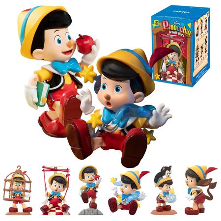 TOP TOY Серия Роста Disney Гача Гача Слепой Бокс Фигурка Пластиковая Модель Премиум Игрушка Мягкий Винил Подарок на День Рождения Пиноккио Персонаж Disney Предмет
