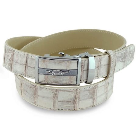 Ремень EXOTIC LEATHER GENUINE PREMIUM ACCESSORIES Стильный крокодиловый ремень из брюха