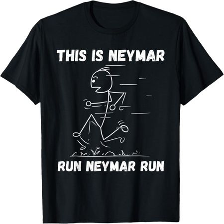 Это футболка с принтом Neymar Run Neymar Run с персонализированным именем, смешная спортивная футболка S разноцветный