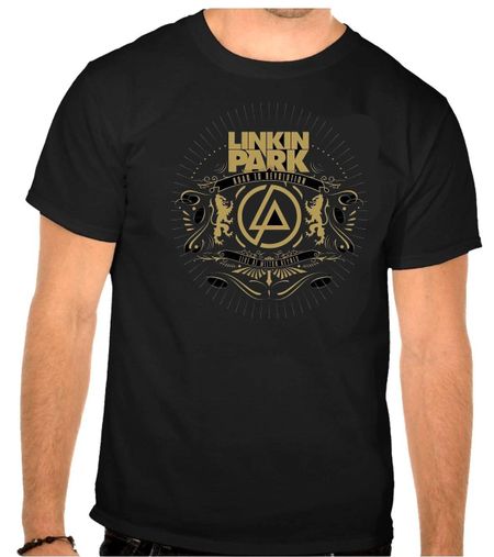 Linkin Park Rock Music Logo Black 100% Cotton T-shirt Mens Tees Top -1293- 2XL