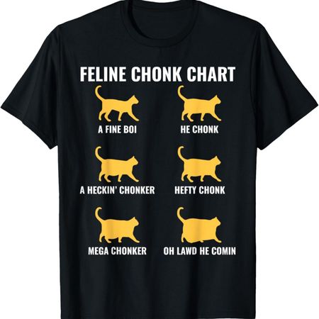 Chonk Chart Chonky Cat Meme Chonk Cat Kitten Fat Cat Lover T-Shirt S чёрный