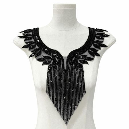 Delicate Applique Patches Luxury Clothing Applique Elegant Beads Applique  Apparel Accessories