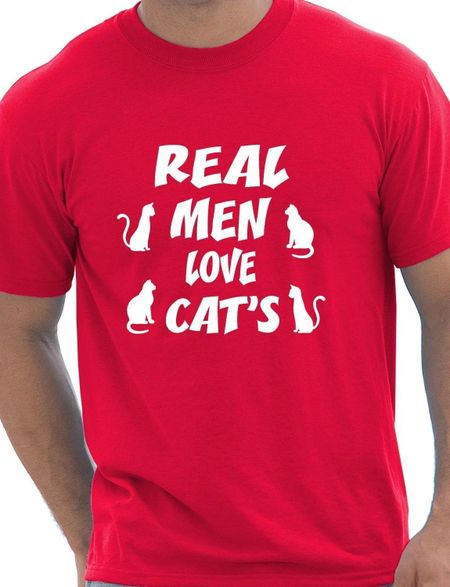 Real Men Love Cats Funny Mens Gift Unisex T-Shirt Size S-XXL 4XL