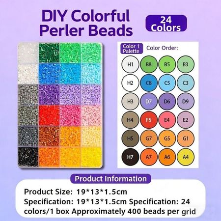 2.6mm Fuse Beads Collage Beans Tool Plastic Beads Fuse Beads Picking Tray Kit  Handmade Beads Toy 24 Colors-1