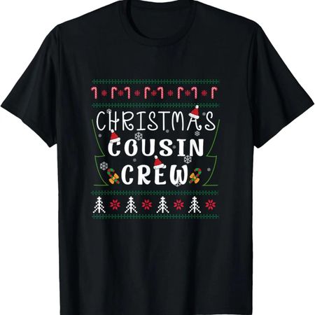 Christmas Cousin Crew Matching Christmas Pajamas Kids Girls T-Shirt M белый