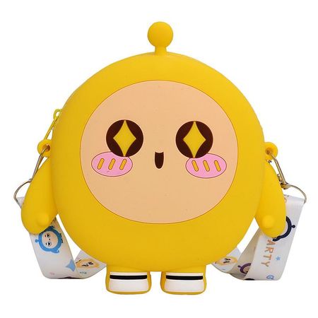 Детский силиконовый кошелек для монет с очаровательным узором Eggy Party для детей и дошкольников жёлтый