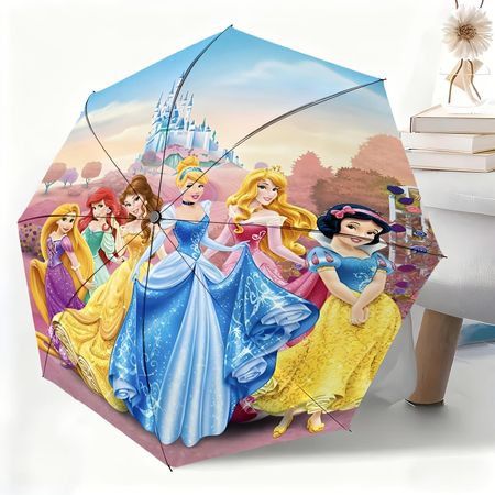1pc Disney Authorized Princess Series Automatic Umbrella | All-Weather, Portable Folding Umbrella, Ideal for Christmas and Bir Iron&8K