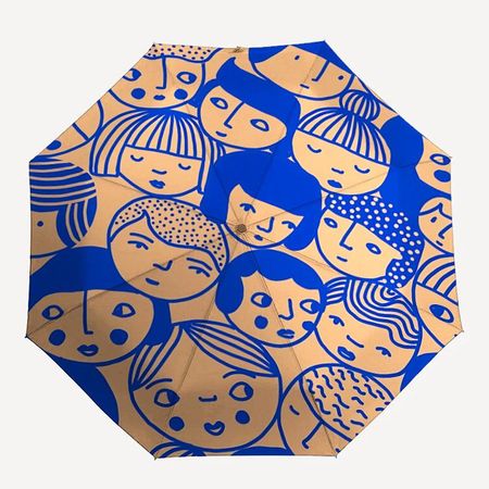 1pc Interesting illustration Automatic Umbrella - Auto Open/Close Folding Umbrella with Reinforced 8-Rib Frame, Portable 3-Fold Compact Umbr