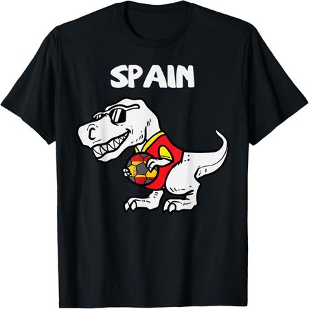 Spain Trex Dino Spanish Flag Soccer Fan Boys Kids Toddlers T-Shirt S разноцветный