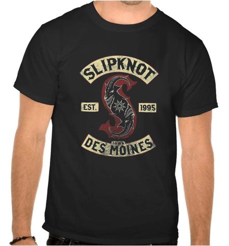 Унисекс футболки 100% хлопок Мужские Женские Топы Slipknot Логотип Рок-музыки Черная Футболка -1017- 3XL