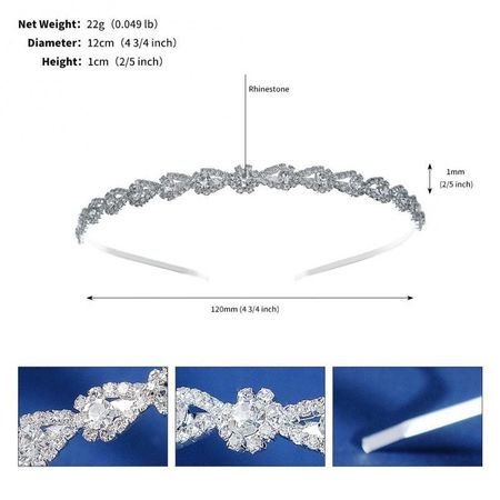 Korean Style Metal Hair Grotto Christmas Gift Accessories Fairy Hollow Water Drop Diamond-encrusted Thin Headband