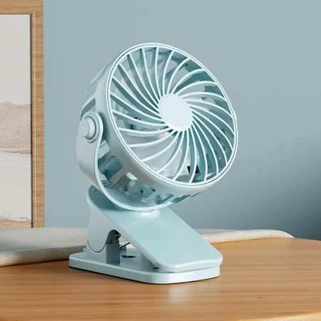 Портативный перезаряжаемый зажимной вентилятор 720° вращающийся подвесной вентилятор с ночным светом Охладитель воздуха для кемпинга на открытом воздухе Ventilador синий