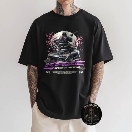 Samurai Warrior JDM Sports Car Japanese Graphic T-Shirt S разноцветный