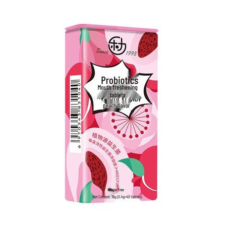 Таблетки для освежения дыхания Le Li Probiotic со вкусом персика