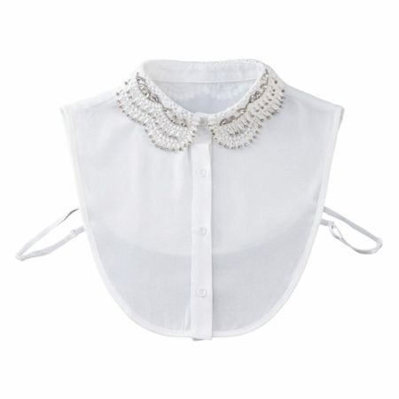 Rhinestones Shiny Fake Collar Elegant False Collar Versatile Detachable Collar  Ladies Fashion белый