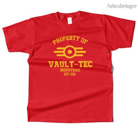 Unisexs Cotton Property of Vault Tec Graphic T Shirt Street Casual Style Tee for Unisex and Women M