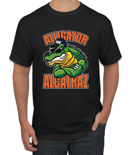 Alligator Alcatraz Muscle Gator Funny Cartoon Gator Men s T- Shirt 3XL
