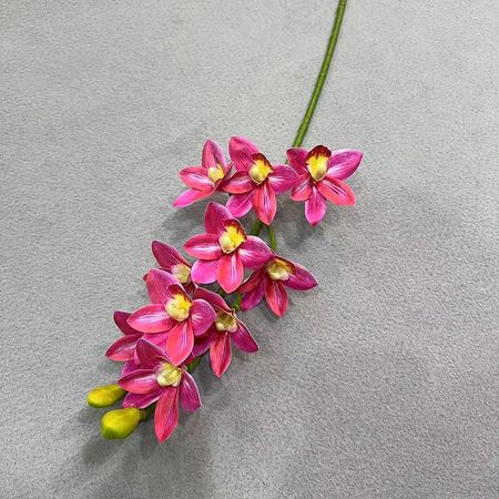 1PC 10 Heads Simulated Vanda Cymbidium Tropical Phalaenopsis Tiger Orchid Plant  Artificial Cymbidium Hookerianum