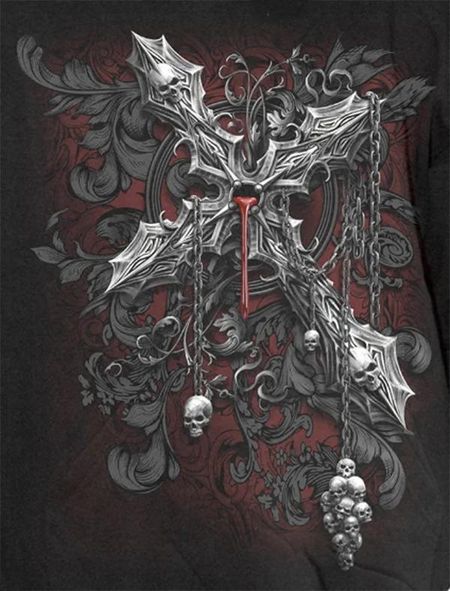 Blood Religion Gothic Cross of Darkness TShirt New 100 Cotton Short Sleeve ONeck Harajuku Casual Unisexs Tshirt Streetwear S