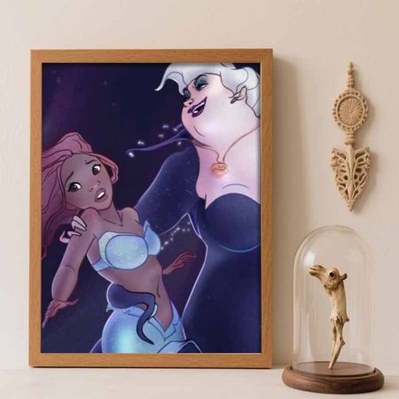 Disney Diamond Painting 5D DIY Little Mermaid Ursula Diamond Painting Art Diamond Painting Kit Adult/Beginner Gift Idea Home Decor Round 20x30cm