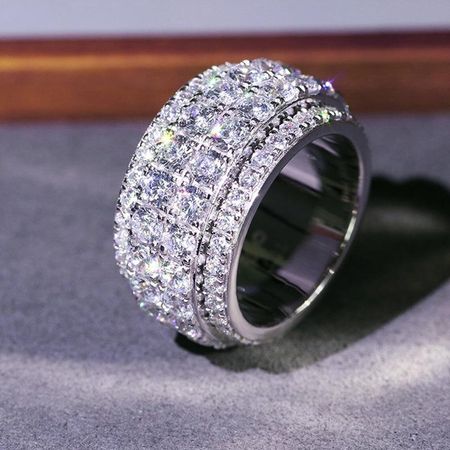 Trendy Half Pave Diamond Ring for Men and Women Street no. 6
