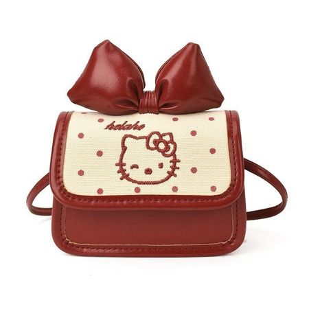 Hello Kitty Cartoon Pu Shoulder Bag For Women And Girls With Adjustable Strap красный