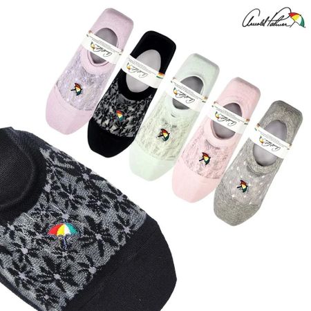 Arnold Palmer Women s Non-Slip Summer Floral Footwear Socks 5 Pairs Cool Mesh Made in Korea Gift free