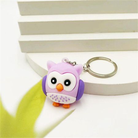 Cartoon PVC Student Gift Birthday Gifts Party Car Keychain Owl Pendant Animal Keyring Owl Keychain фиолетовый