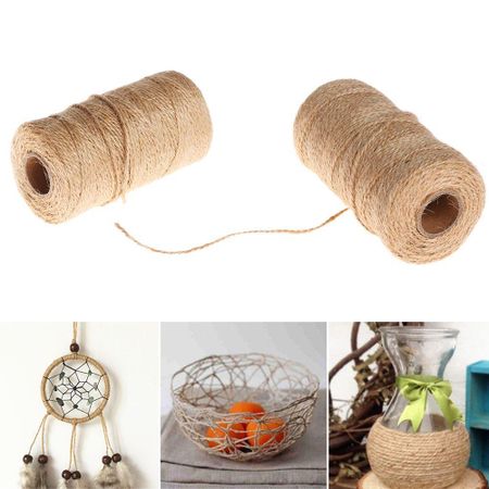 100 Meters Packing Toy Home Decor DIY Crafts String Dry Twine Jute Rope Thread