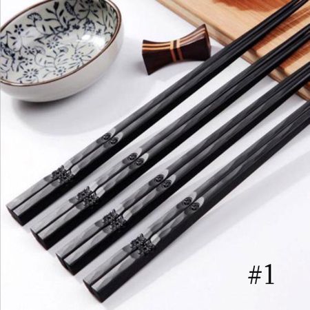 1 Pair New Kitchen Portable Alloy Sushi Chopsticks Non-slip Japanese 1