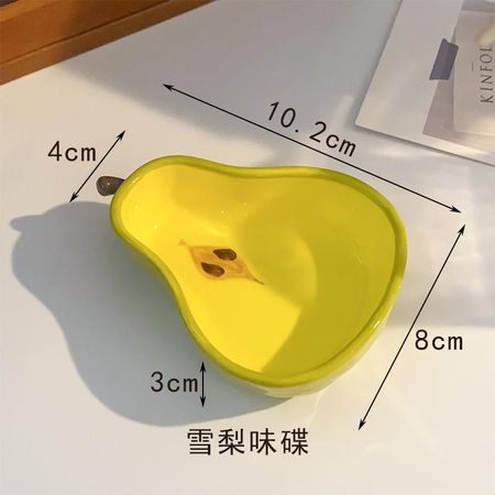 Cute Fruit Shaped Ceramic Dish Dining Table Fun Snack Dish Vegetable Dish Sauce Seasoning Snack Dish
