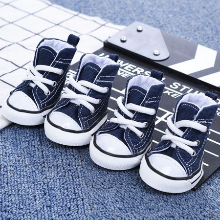 Anti-slip For Small Dogs,Cats Outdoor Puppy Sneaker Pet Denim Shoes Dog Shoes Pet Booties 1 синий