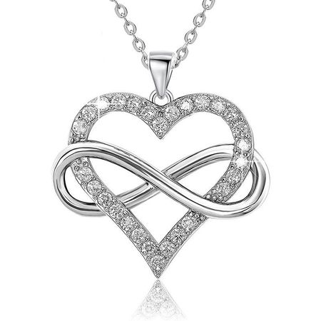 Infinite character heart-shaped necklace, female niche design, neck chain, internet celebrity, same fashionable and exquisite accessory