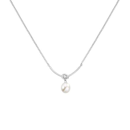 Wanyue imitation pearl pendant necklace girls exquisite wholesale ins high sense light luxury gentle temperament collarbone chain, gift