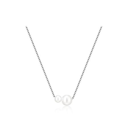 New fashion Korean version two imitation pearl necklaces simple light luxury high-end niche design pendant collarbone chain jewelry