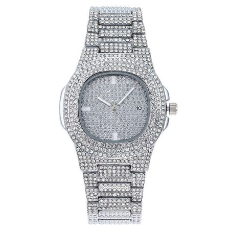 Commercial Quartz Large Dial Golden Silvery Rose Golden Black Diamond Clock Fashion Flash