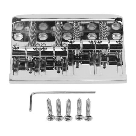 Metal Bass Bridge Assembly Silver Bass Bridge Saddle Guitar Parts Accessories  Electric Bass Guitar
