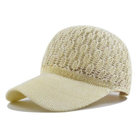 Solid Color Baseball Cap Hollow Out Duck Tongue Cap New Sun Hat  Summer бежевый