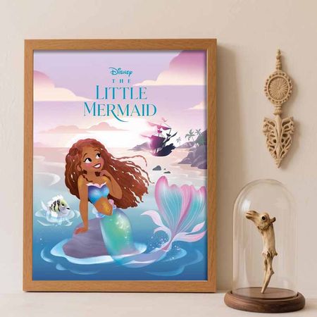 Disney 5D Diamond Painting Set DIY Little Mermaid Handmade Diamond Decorative Painting Home Decoration Round 20x30cm
