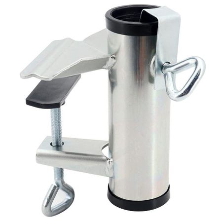 Heavy Duty Patio Umbrella Holder Adjustable Umbrella Clip Versatile Deck Umbrella Stand  Outdoor серебряный