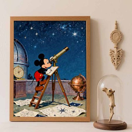 Disney 5D diamond painting set DIY handmade diamond painting art production star gazing Mickey Mouse diamond decorative painting kit Round 20x30cm